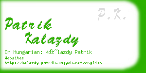 patrik kalazdy business card